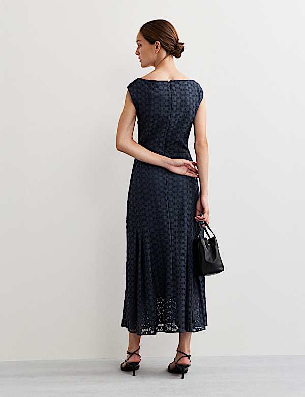 Geometric Lace Midi Dress - NL