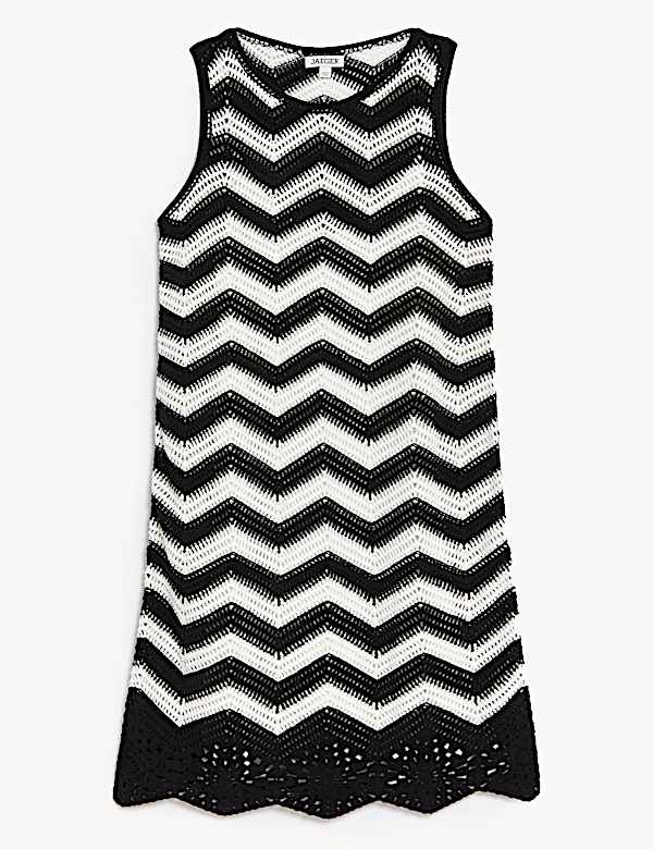 Robe midi style tube en coton &agrave; rayures - BE