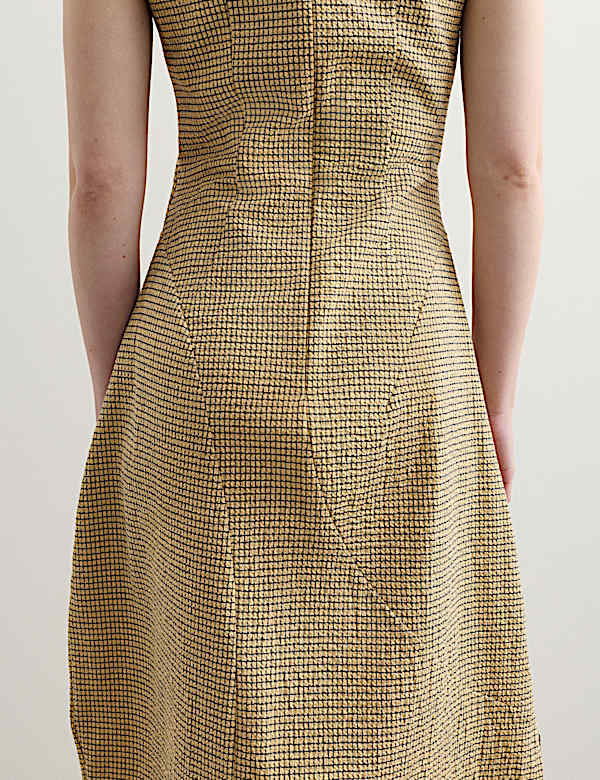 Cotton Rich Textured Midi Shift Dress - IT
