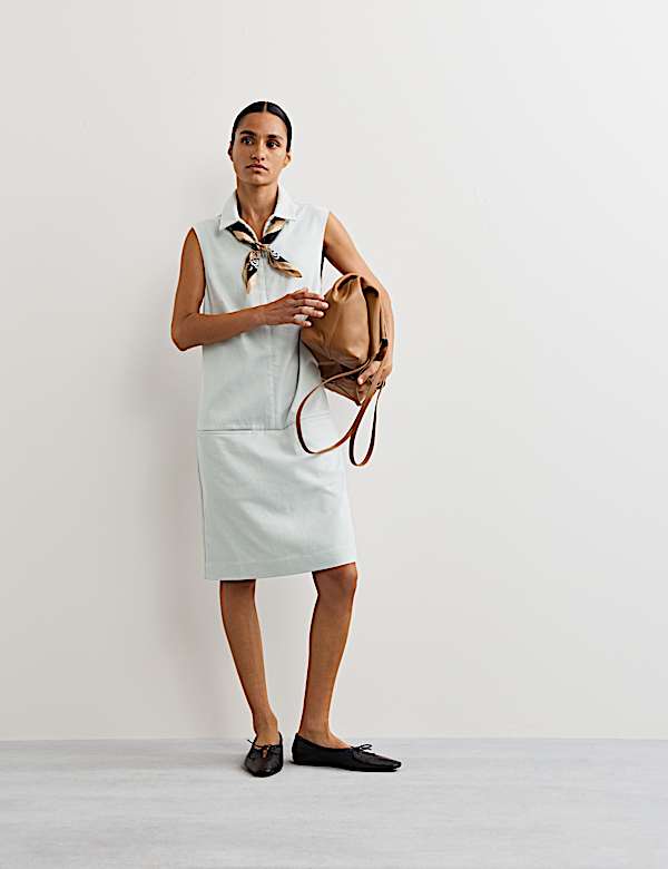 Robe tube taille basse en jean de coton - CA