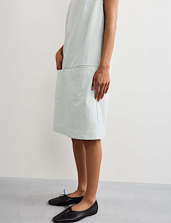 Robe tube taille basse en jean de coton - CA