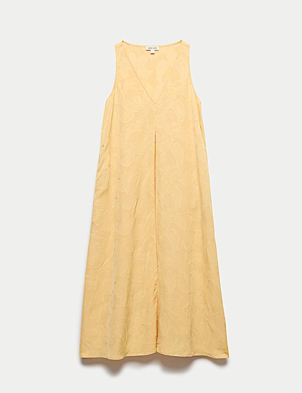 Floral Jacquard V-Neck Midi Dress - IT