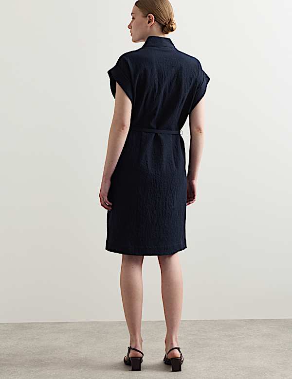 Cotton Rich Knee Length Wrap Dress - IT