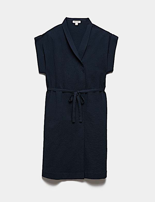 Cotton Rich Knee Length Wrap Dress - IT