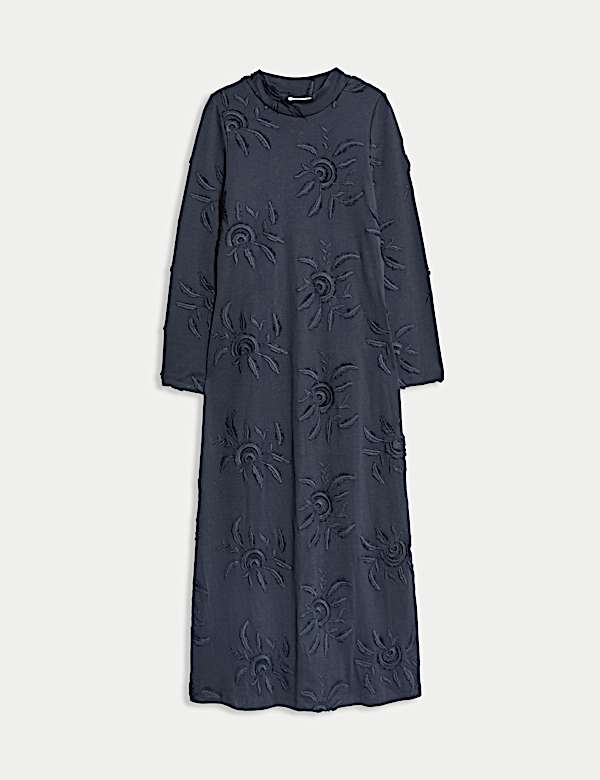 Robe patineuse midaxi en jersey 100 % coton brodé - CA