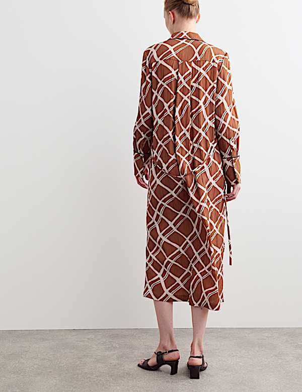 Printed Midi Shirt Dress - IT