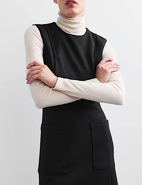 Wool Blend Midi Column Dress - CH