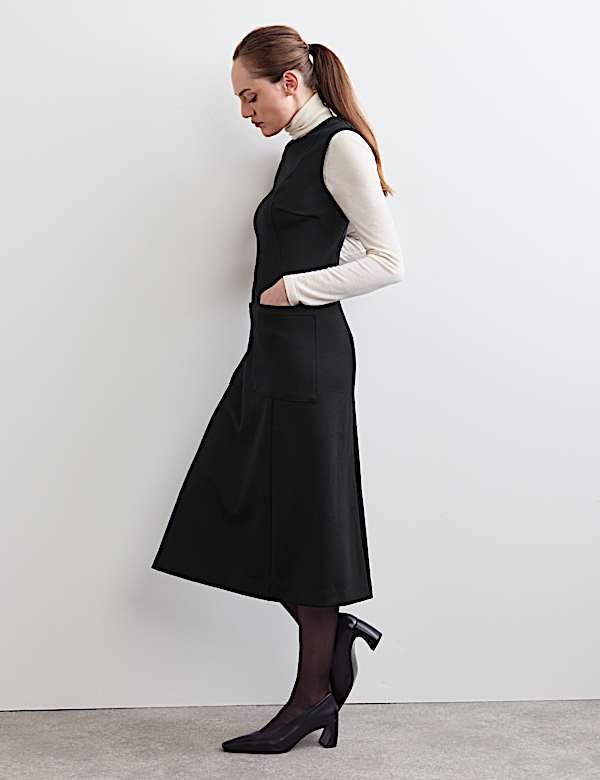 Wool Blend Midi Column Dress - CH