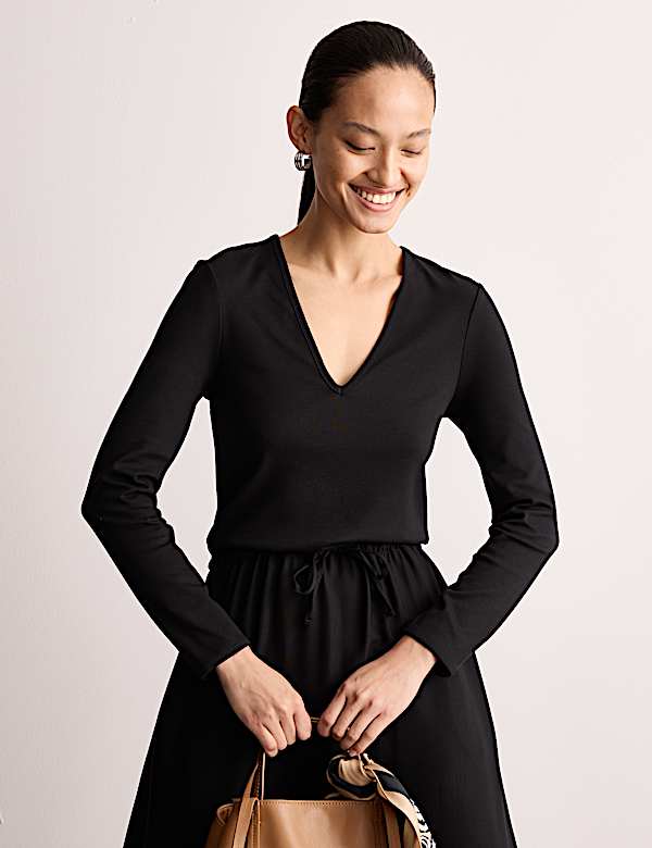 Taliowana dżersejowa sukienka midi z mieszanki bawełny - PL