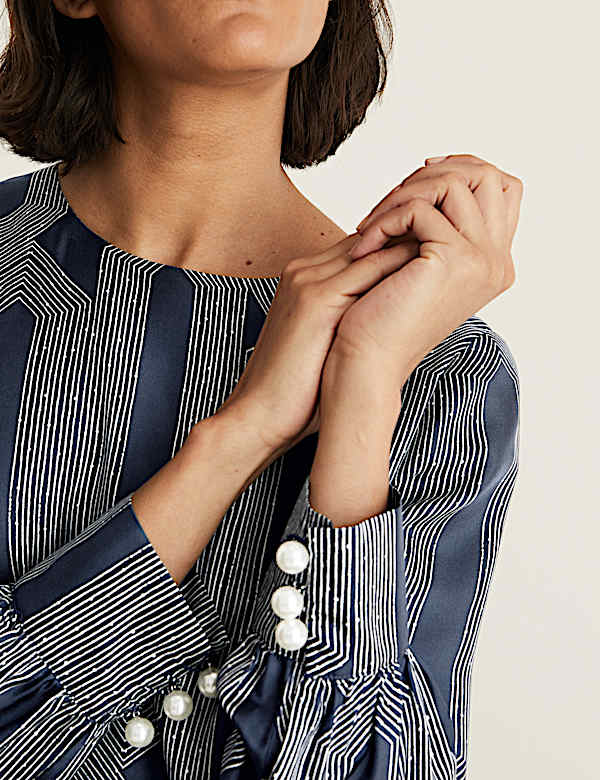 Gemustertes Mini-Etuikleid mit hohem Seidenanteil - DE