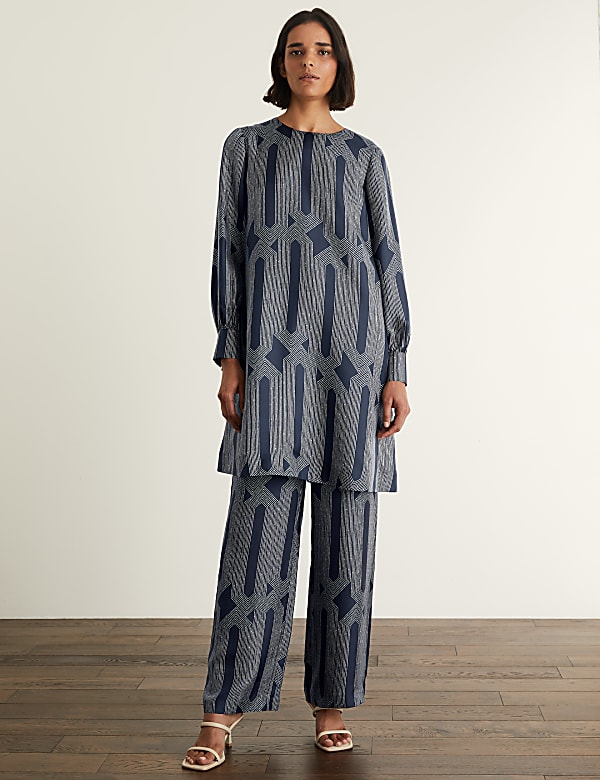 Silk Rich Printed Mini Shift Dress