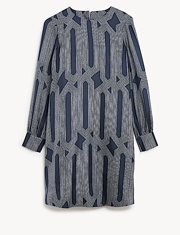 Gemustertes Mini-Etuikleid mit hohem Seidenanteil - DE