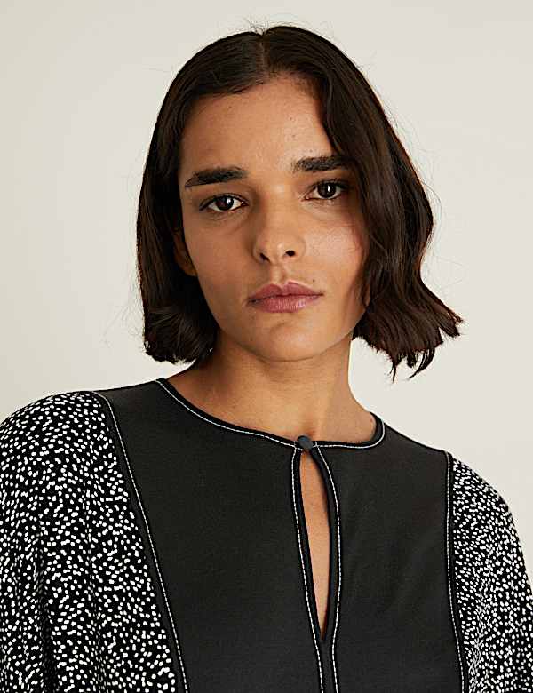 Jersey Polka Dot Maxi Waisted Dress - JE