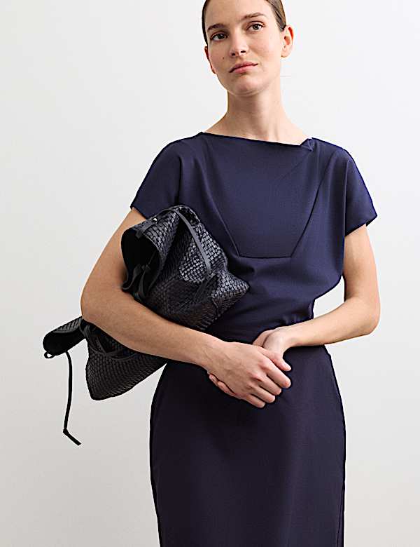 Vestido skater a media pierna tejido de punto de modal de algod&oacute;n - ES