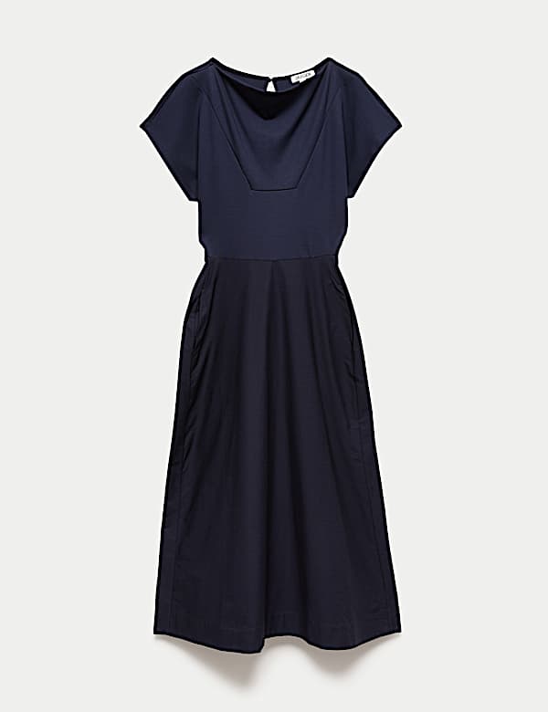 Vestido skater a media pierna tejido de punto de modal de algod&oacute;n - ES