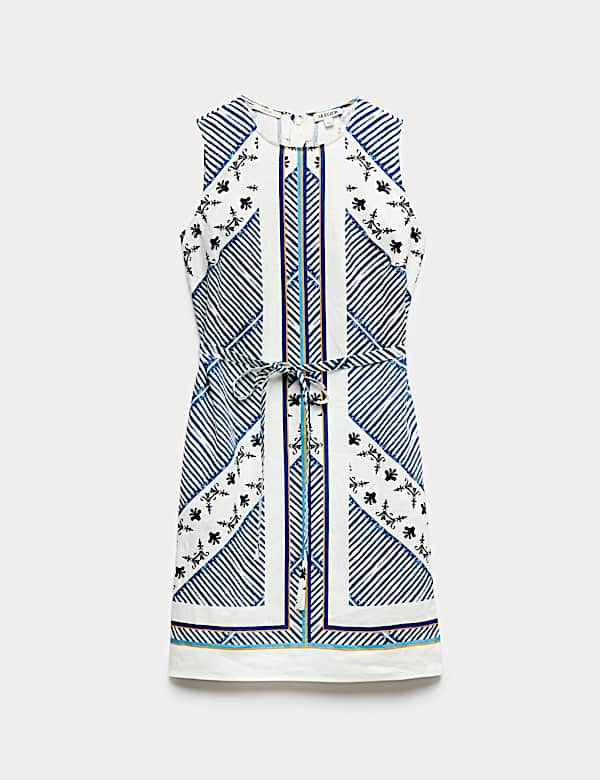 Robe tube longueur genou 100 % lin imprim&eacute; - CA