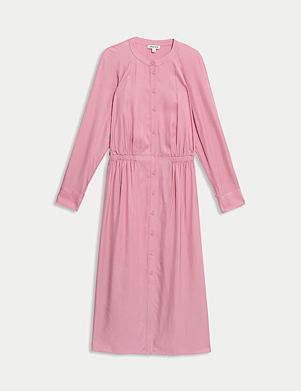 Μίντι μεσάτο φόρεμα με κουμπιά σε όλο το μήκος και χαλαρή γραμμή - GR