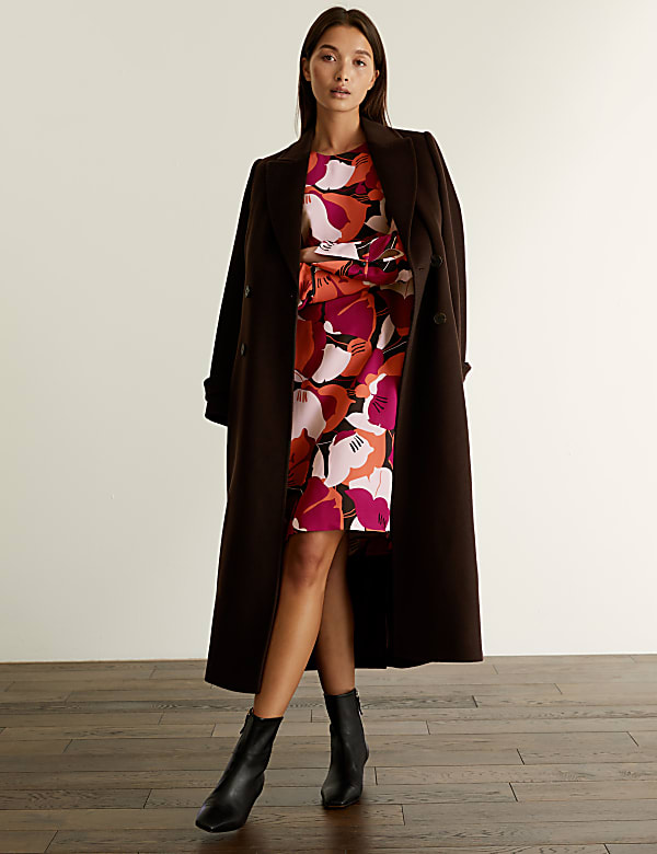 Floral Round Neck Mini Shift Dress