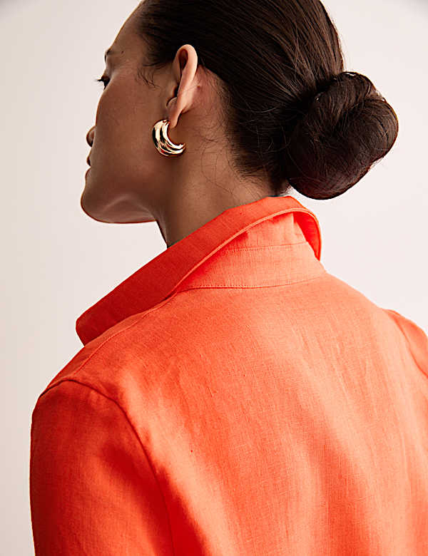 Robe tube 100 % lin longueur genou à col V - CA