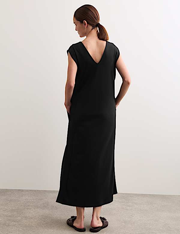 Robe midi coupe droite en jersey - FR