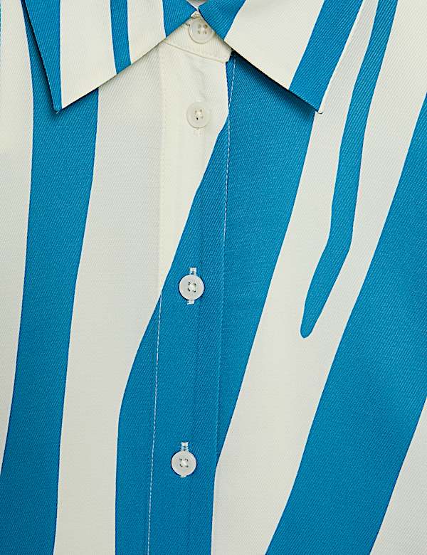 Striped Midi Shirt Dress - GR