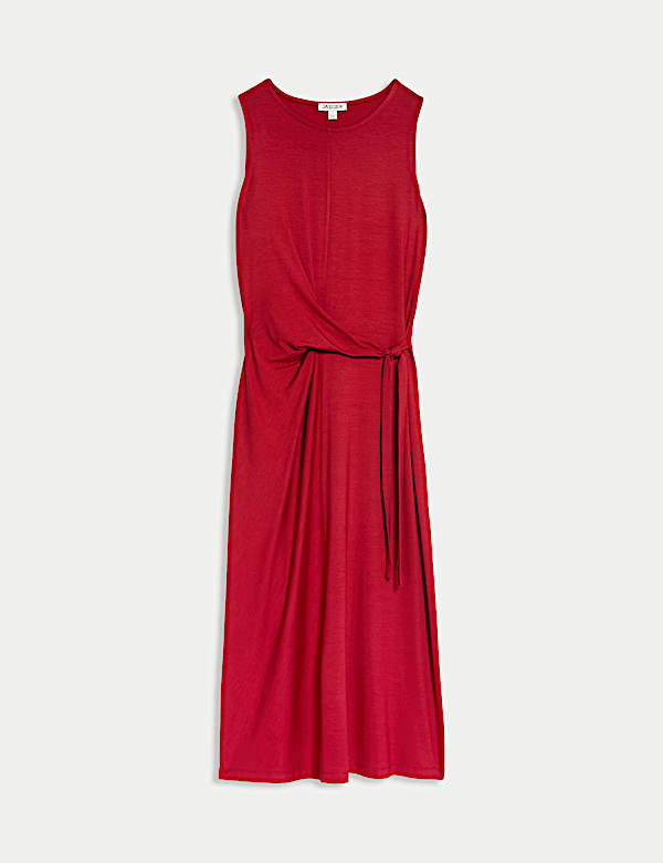 Robe midi en jersey à taille ajustée et nouée - CA