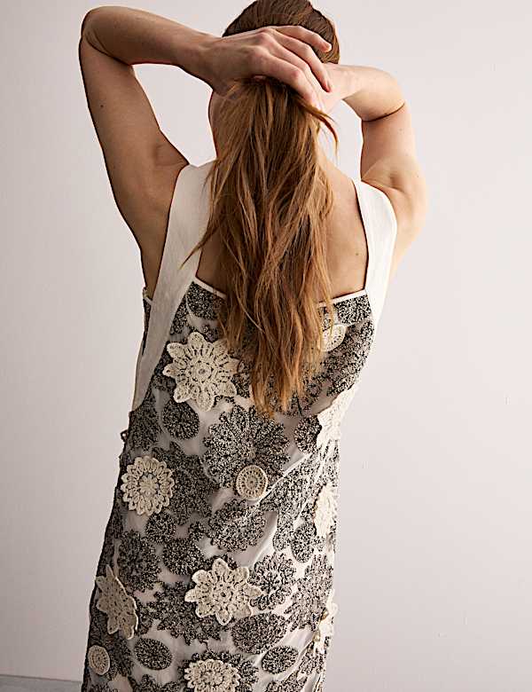 Gebloemde midi-kokerjurk - NL