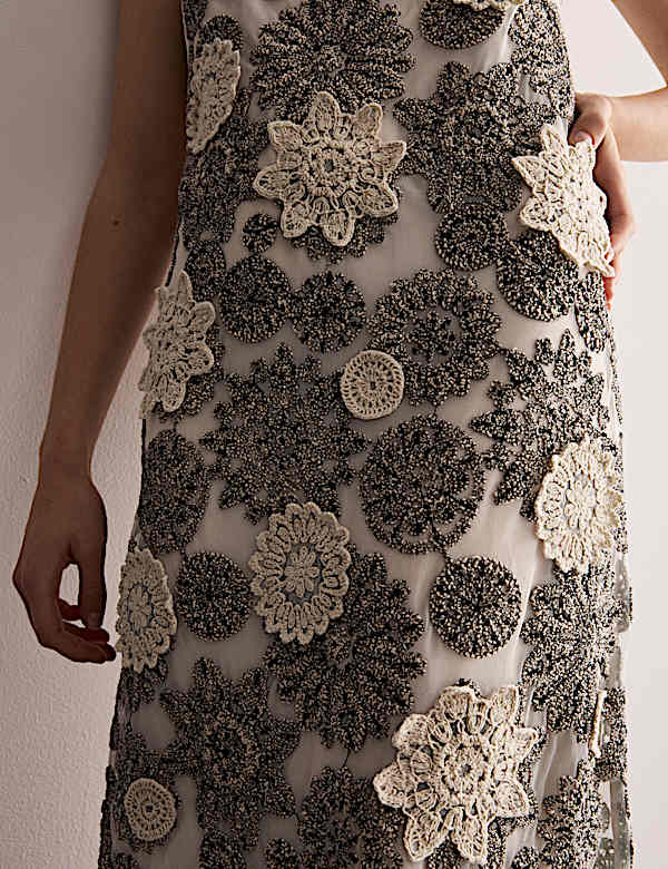 Gebloemde midi-kokerjurk - NL