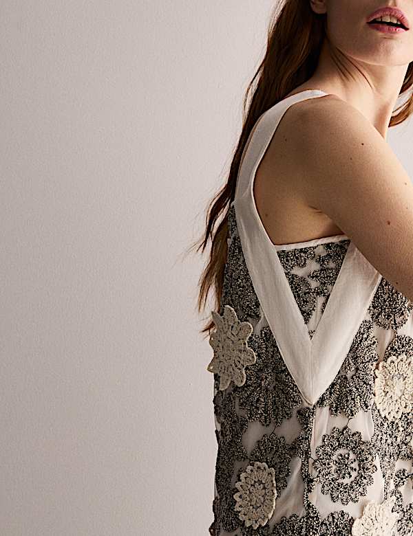 Gebloemde midi-kokerjurk - NL