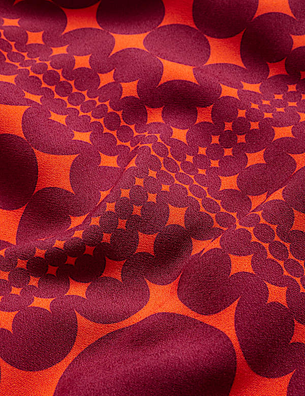 Robe tube longueur genou &agrave; motif g&eacute;om&eacute;trique - BE