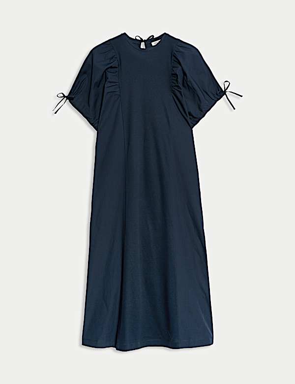 Robe tube midi 100 % coton à détail noué - CA