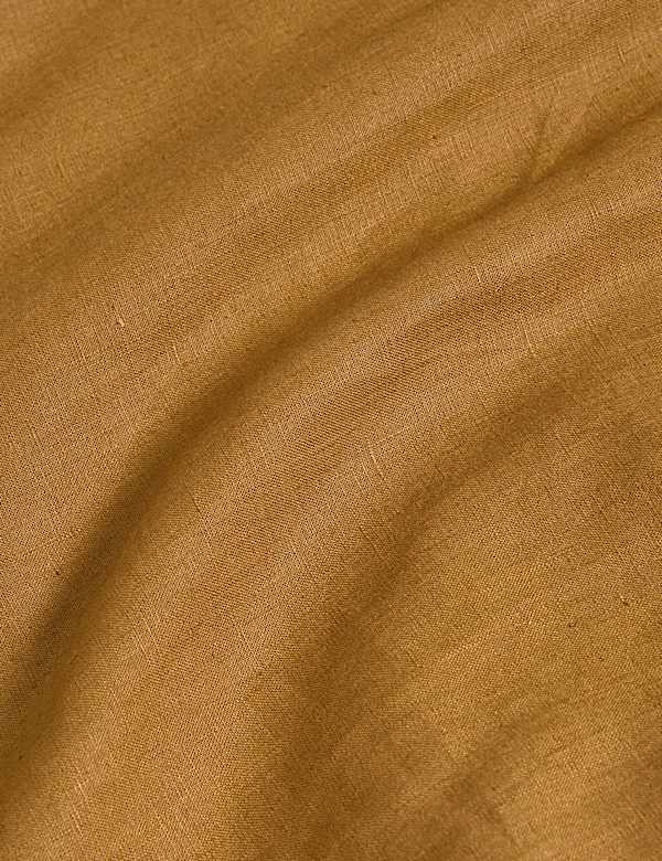 Μίντι φόρεμα με τιράντες που δένουν και τετράγωνη λαιμόκοψη από 100% λινό - GR