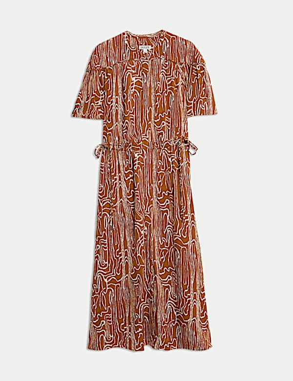 Εμπριμέ μίντι-μάξι μεσάτο φόρεμα - GR