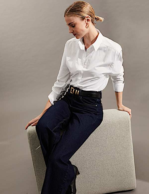 Pure Cotton Oversized Long Sleeve Shirt - FR