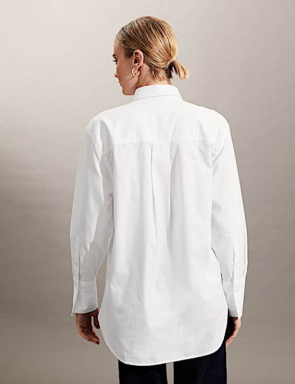 Pure Cotton Oversized Long Sleeve Shirt - FR