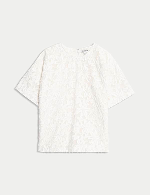 T-shirt en organza de coton jacquard - BE