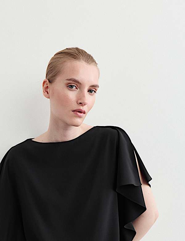 Pure Silk Slash Neck Top - IT