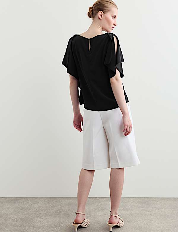 Pure Silk Slash Neck Top - IT