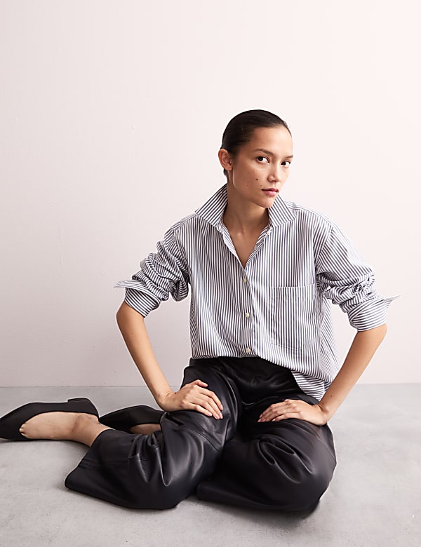Pure Cotton Double Cuff Relaxed Shirt - GR