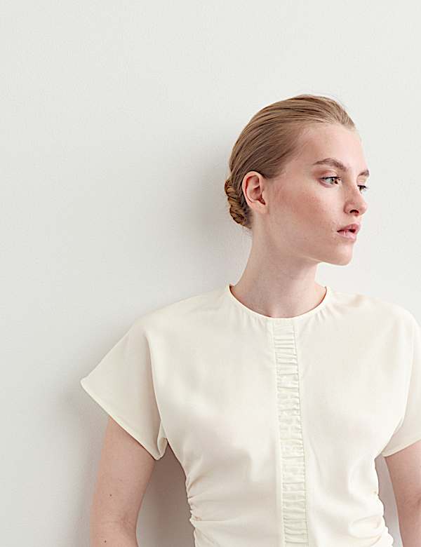 Pure Silk Ruched Shell Top - IT