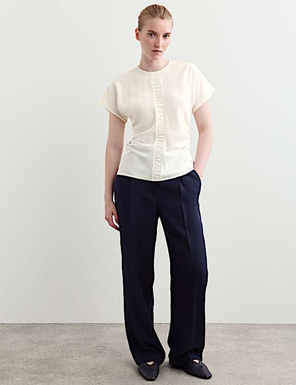 Pure Silk Ruched Shell Top - IT