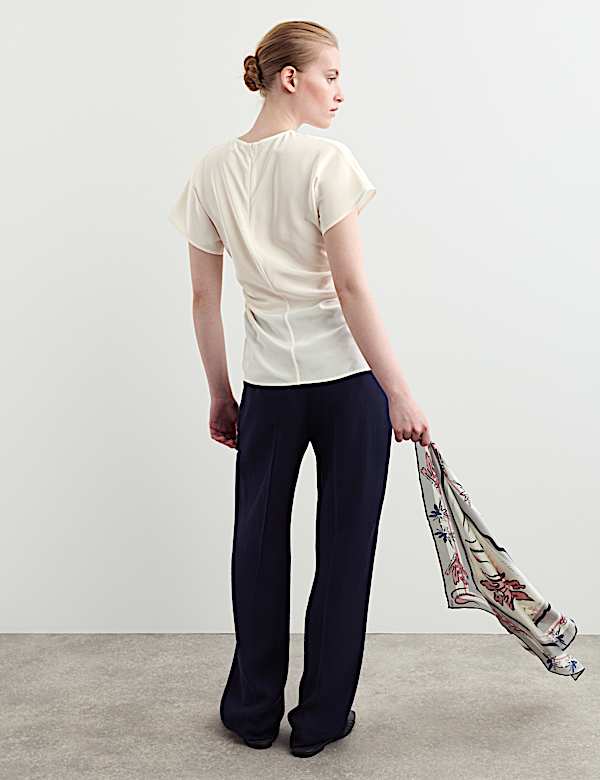 Pure Silk Ruched Shell Top - IT
