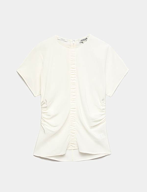 Pure Silk Ruched Shell Top - IT