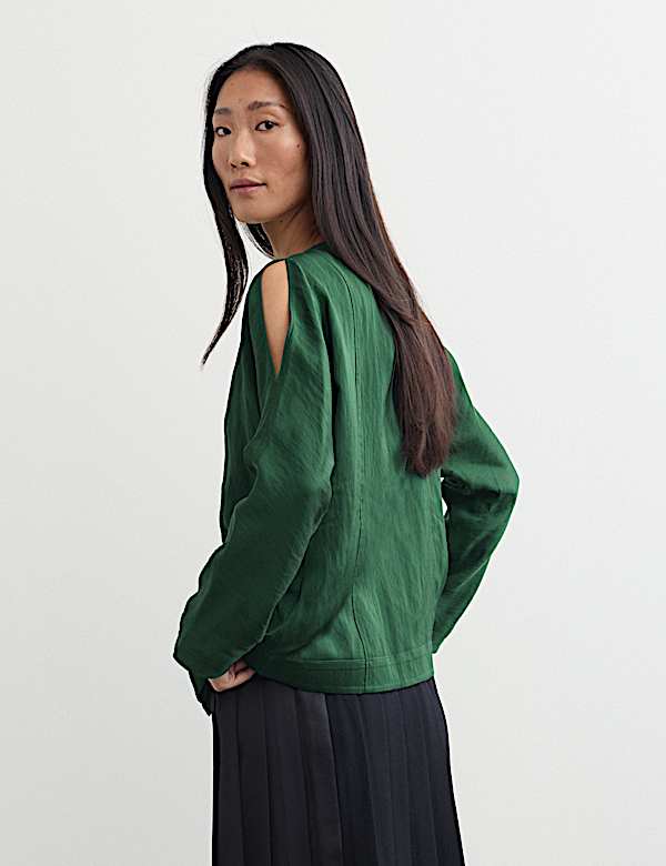 Round Neck Button Through Blouse - NZ