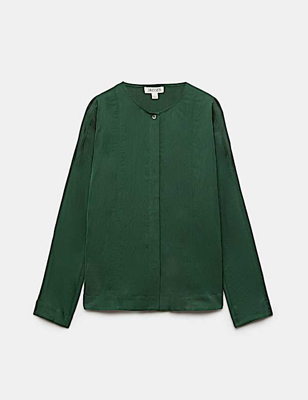 Round Neck Button Through Blouse - NZ