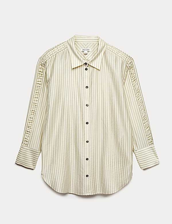 Lyocell Rich Sheer Striped Shirt - NL