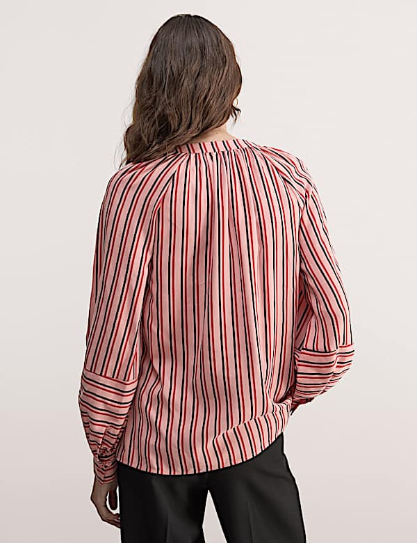 Pure Lyocell™ Striped V-Neck Blouse - ID