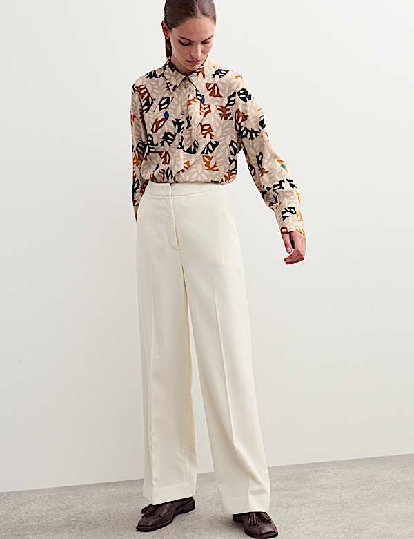 Τοπ με βολάν με σχέδιο με φύλλα από 100% μετάξι - GR