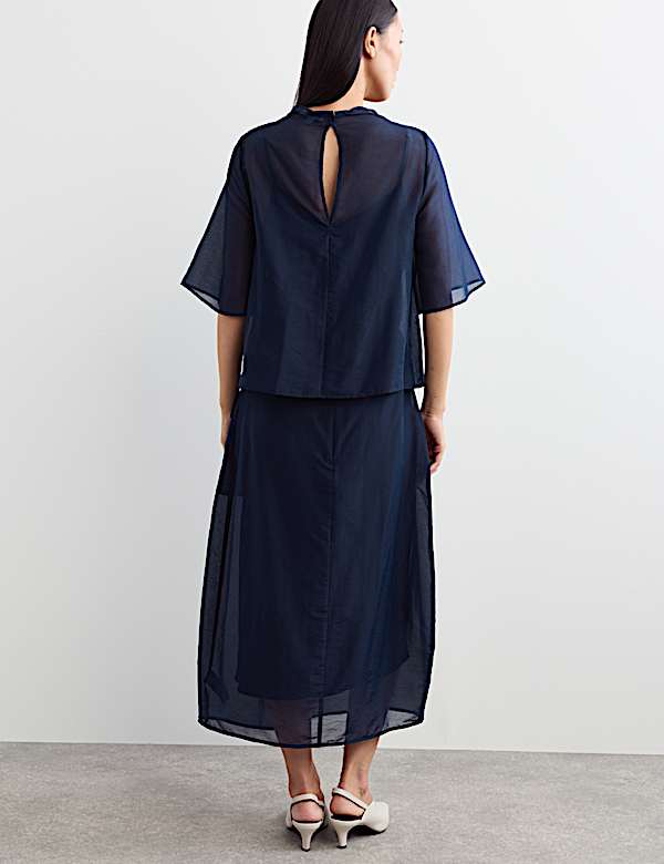 Organza Funnel Neck Top - CA