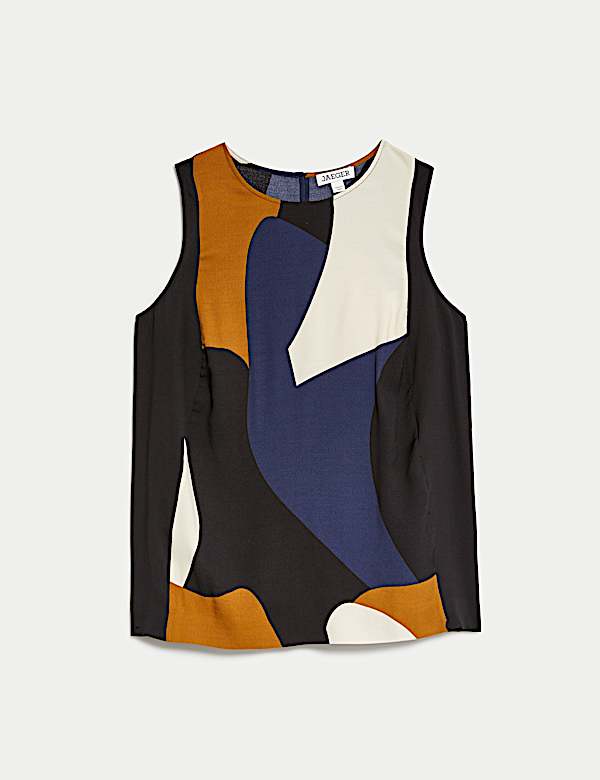 Blus Leher Bundar Bermotif - ID